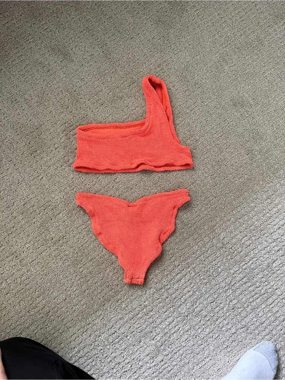 Hunza G One-Shoulder Bikini in Orange